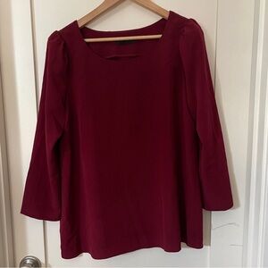 Hatch dressy burgundy maternity blouse top with bow on back - Size 2